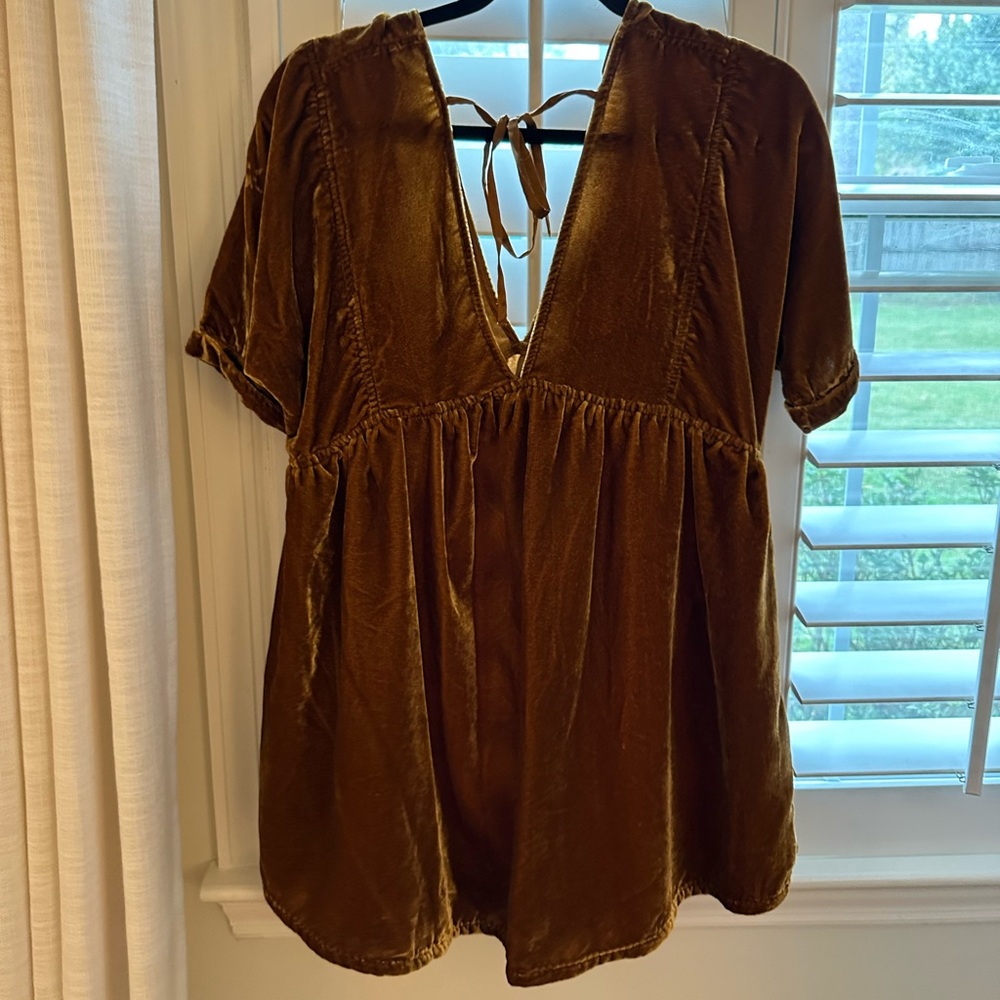 Free people Brown Velvet Women's shift dress